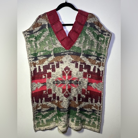 Cecilia Prado Multicolor Boho Aztec snap Kimono with Fringe - Picture 5 of 7